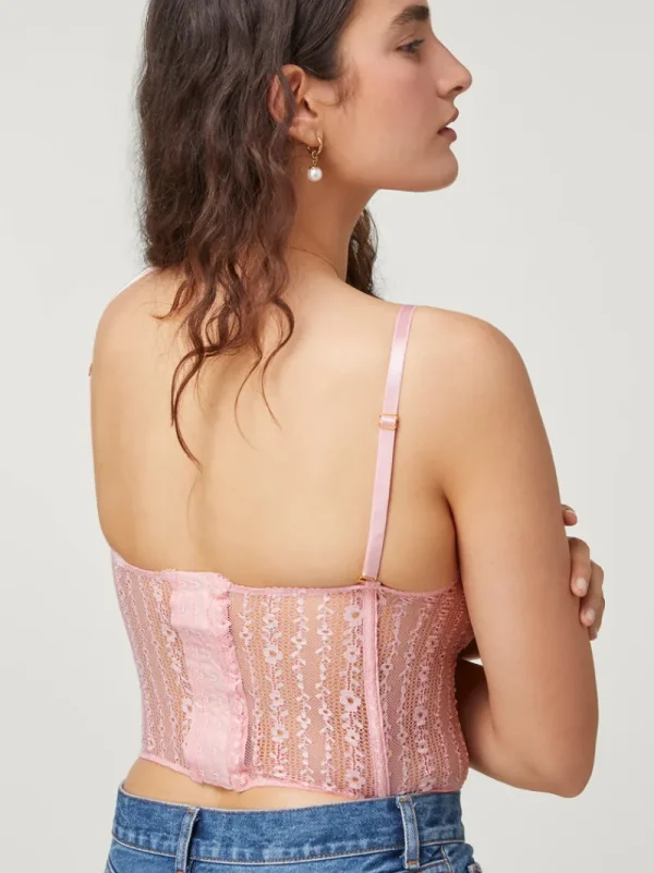 Lingerie<Rouje PACO Bustier top Dentelle Rose