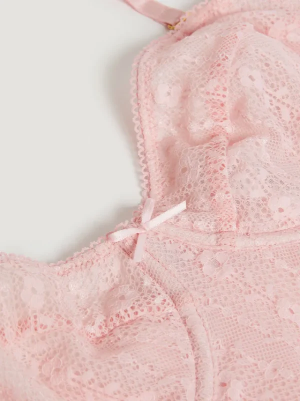 Lingerie<Rouje PACO Bustier top Dentelle Rose