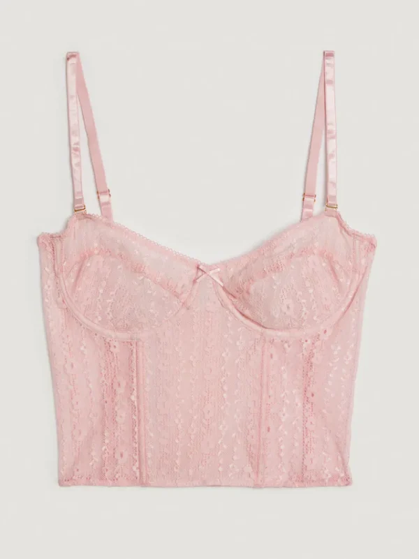 Lingerie<Rouje PACO Bustier top Dentelle Rose