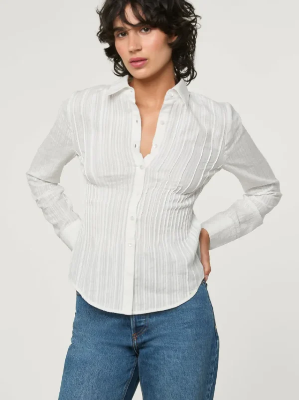 Tops<Rouje PALMY shirt Uni Blanc