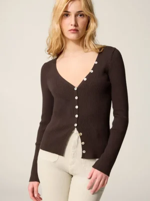 Tops | Knits<Rouje PENELOPE cardigan Uni Marron