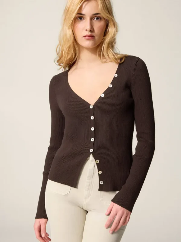 Tops | Knits<Rouje PENELOPE cardigan Uni Marron