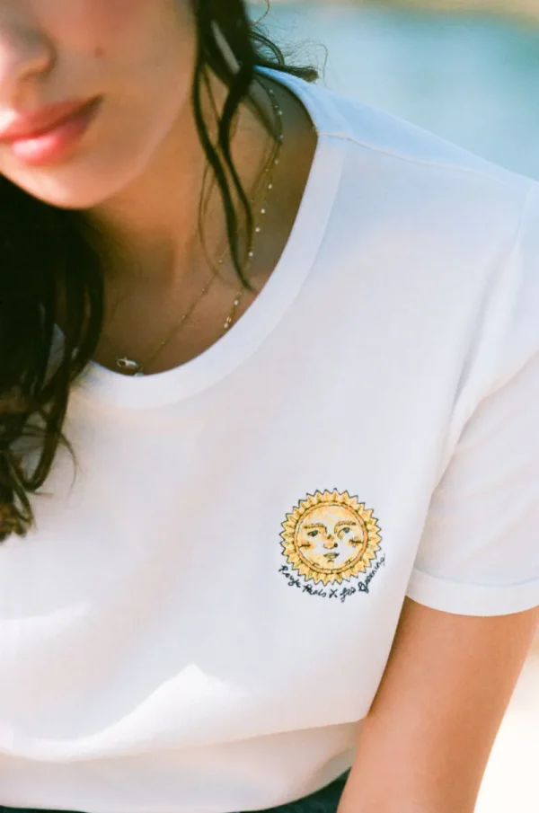 Tops<Rouje TIMEO T-shirt Sun Soleil Écru