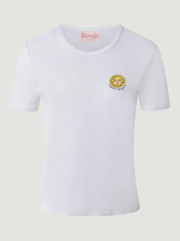 Tops<Rouje TIMEO T-shirt Sun Soleil Écru