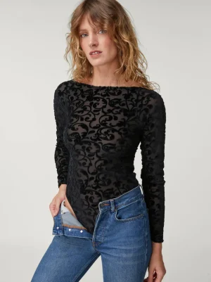 Tops | Bodys<Rouje TREVOR Bodysuit Velours Noir
