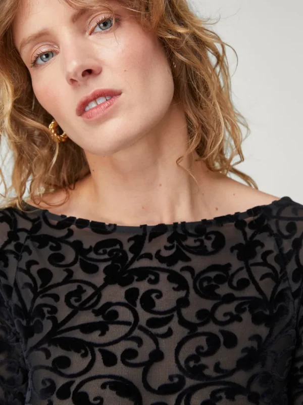 Tops | Bodys<Rouje TREVOR Bodysuit Velours Noir