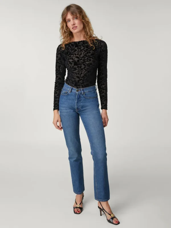 Tops | Bodys<Rouje TREVOR Bodysuit Velours Noir