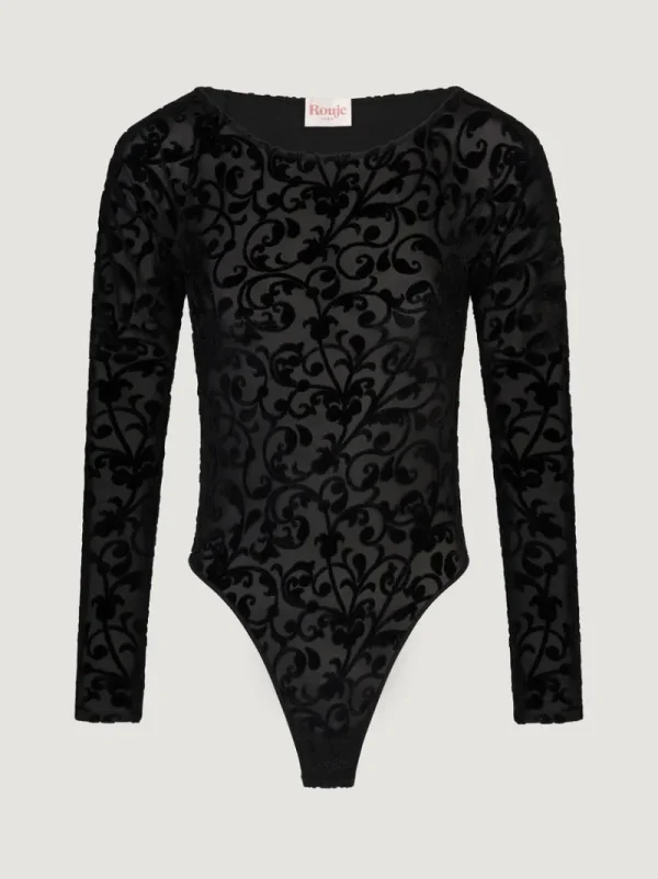 Tops | Bodys<Rouje TREVOR Bodysuit Velours Noir