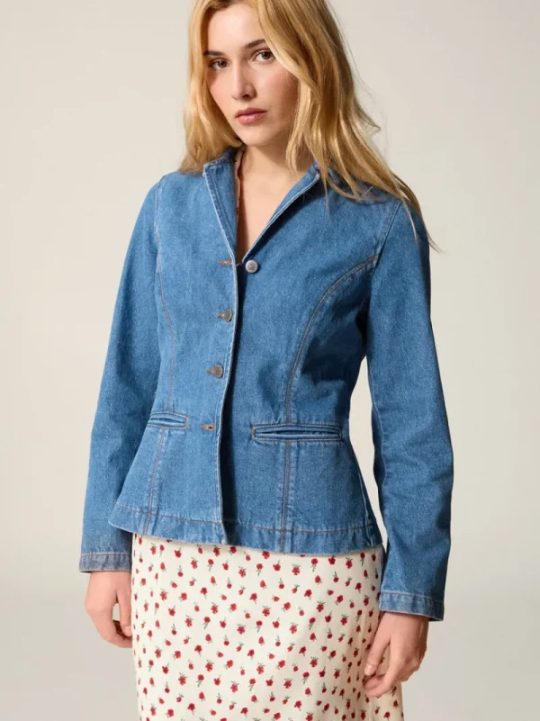 Jackets & Coats<Rouje ULYSSE jacket Denim IIndigo Double Stone