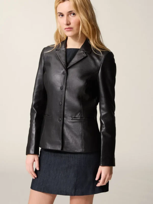 Jackets & Coats<Rouje ULYSSE jacket Cuir Noir