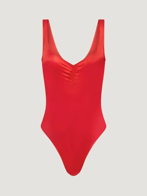 Tops | Bodys<Rouje YUNARA body SATIN ROUGE