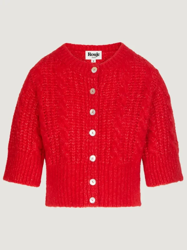 Knits<Rouje YVETTE Cardigan Uni Rouge
